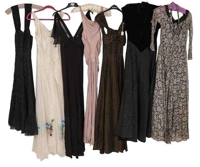 Lot 2080 - Circa 1930-40s Full Length Evening Dresses,...