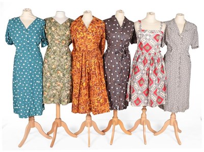 Lot 2092 - Circa 1950s Cotton Printed Day Dresses,...