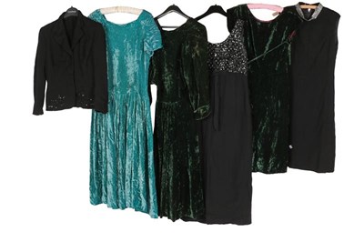Lot 2096 - Circa 1940-60s Evening Dresses comprising a...