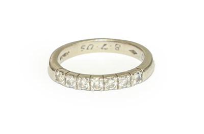 Lot 104 - A platinum diamond seven stone ring, finger...