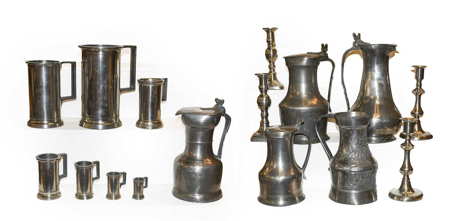 Lot 12 - A quantity of 18th century and later pewter...