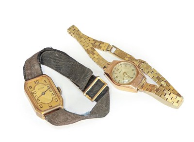 Lot 133 - Two lady's 9 carat gold wristwatches