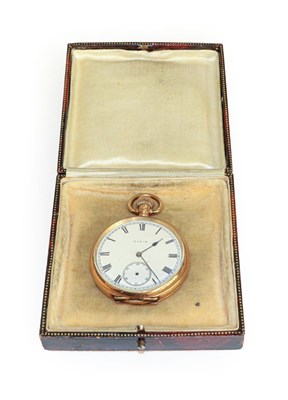 Lot 134 - A 9 carat gold open faced pocket watch, signed...