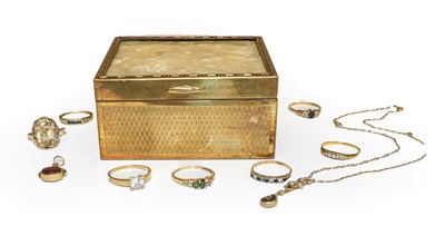 Lot 139 - Six 9 carat gold gem set rings (a.f.), another...