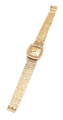 Lot 147 - A ladies 9 carat gold Bueche Girod wristwatch...