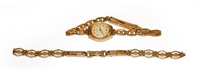 Lot 159 - A lady's 9 carat gold wristwatch, signed...