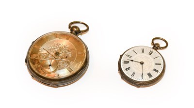 Lot 160 - A silver pocket watch and a lady's silver fob...