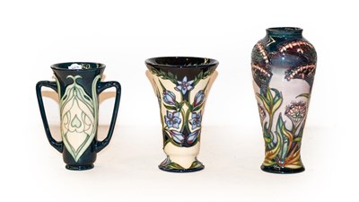 Lot 201 - A modern Moorcroft pottery vase signed S Hayes,...
