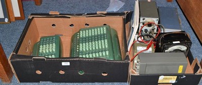 Lot 797 - Sumlock Adding Machine together with a Plus example and assorted volt/ammeters