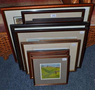 Lot 800 - Twelve assorted prints including Andrew Hutchinson (Yorkshire Tea artist), and a signed Mick...