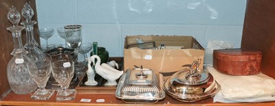 Lot 242 - A pair of cut glass decanters and stoppers, a...