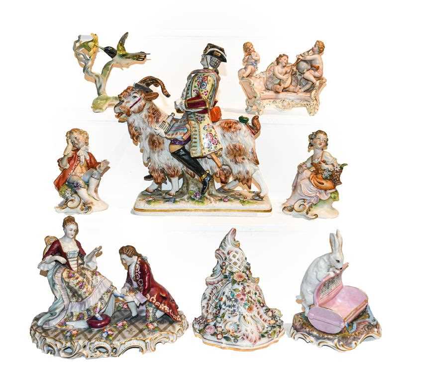 Lot 25 - A quantity of Continental porcelain figures,...