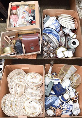 Lot 273 - Three boxes of mixed ceramics and glass,...