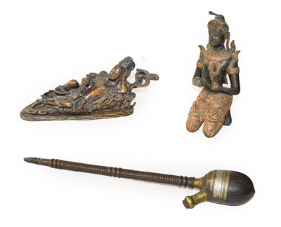 Lot 315 - A Sino-Tibetan patinated bronze sculpture of a...