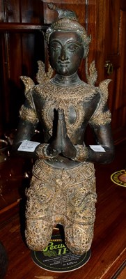 Lot 315 - A Sino-Tibetan patinated bronze sculpture of a...