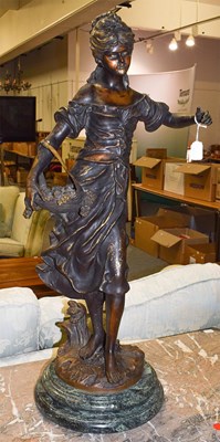 Lot 332 - After Aug Moreau: a Spelter figure of a girl...