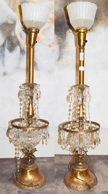 Lot 341 - A pair of gilt metal Worcester drop table...