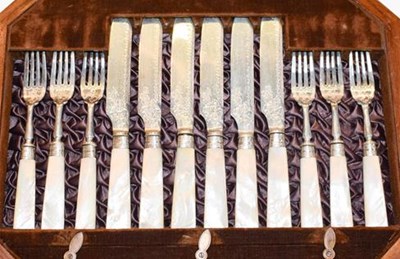 Lot 356 - A set of twelve Victorian silver fruit knives...