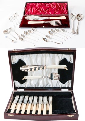Lot 367 - A collection of assorted silver flatware,...