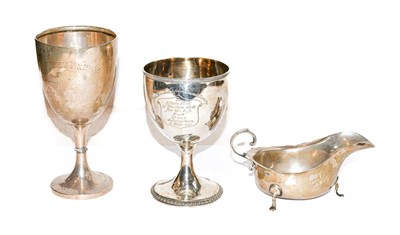 Lot 387 - A George IV silver goblet, London, 1821, with...