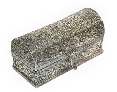 Lot 394 - An Indian white metal casket, apparently...