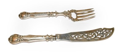 Lot 397 - Pair of Victorian silver fish servers,...