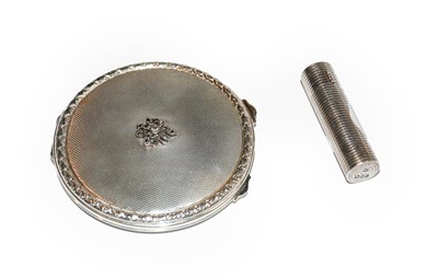 Lot 401 - An Elizabeth II silver compact by Adie...