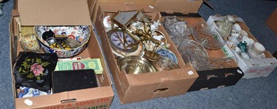 Lot 824 - Eight boxes of ceramics and glass, including an Aynsley part tea set, Japanese vase, porcelain...