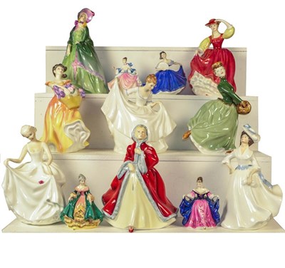 Lot 64 - Two trays of Royal Doulton figures, to include...