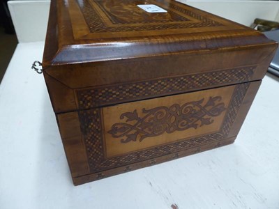 Lot 74 - A marquetry inlaid Sorrento glove box, 34.5cm...