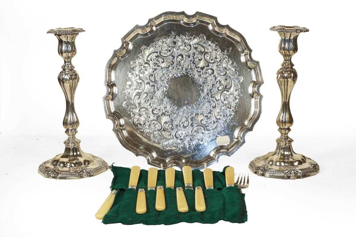 Lot 79 - A collection of assorted silver plate,...