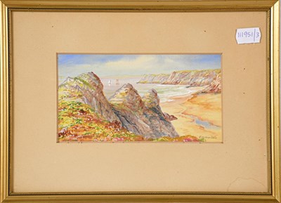 Lot 1102 - A framed watercolour of Langland Bay, signed G....