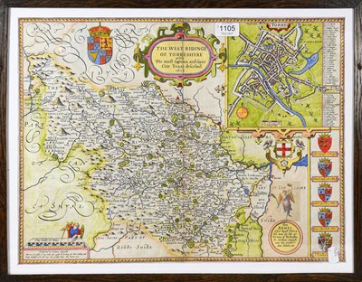 Lot 1105 - John Speed engraved and hand tinted map of the...