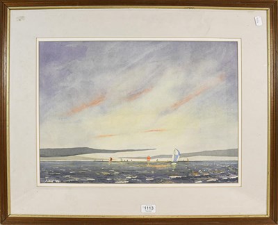 Lot 1113 - A.W Hodge (Contemporary) Racing boats on the...