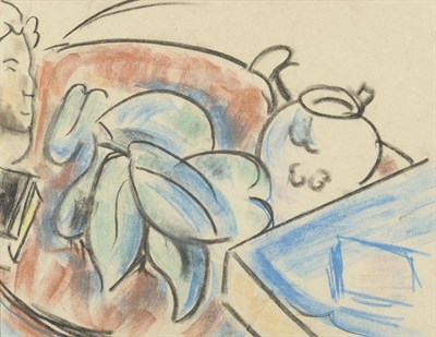 Lot 801 - Sir Matthew Arnold Bracy Smith LG (1879-1959)   "Still life with green peppers "  Chalk and pastel