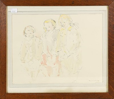 Lot 1126 - Muriel Metcalf (1910-1994) 'Three Children',...