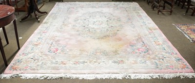 Lot 1172 - Chinese carpet of Savonnerie design, the candy...