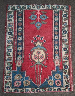 Lot 1179 - Pair of Saroukh mats, each with an indigo...