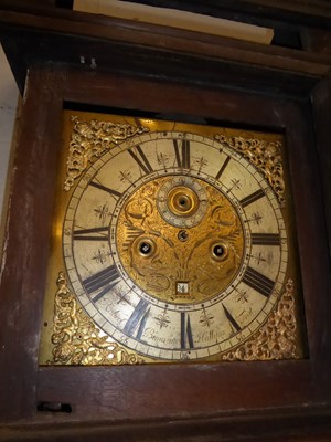 Lot 1188 - An oak thirty hour longcase clock, 12'' square...