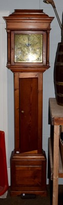 Lot 1208 - A pine thirty hour longcase clock, signed Thos...
