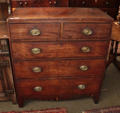 Lot 1222 - A George III mahogany chest of drawers, 91cm...
