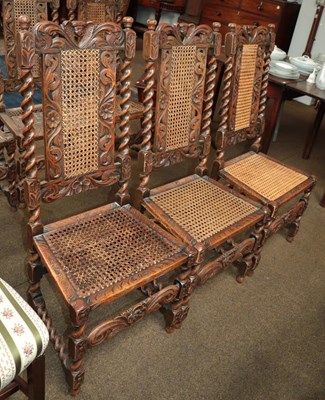 Lot 1252 - A set of ten 1920's caned and carved oak high...