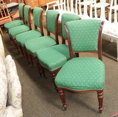 Lot 1257 - A set of five Victorian mahogany upholstered...