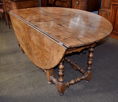 Lot 1262 - An oak eight seater style wake table, 18th...