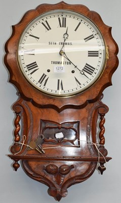 Lot 1272 - A Seth Thomas drop dial wall clock