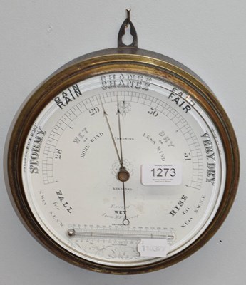 Lot 1273 - An aneroid wall barometer, retailed by...