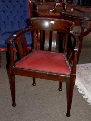 Lot 1280 - A Captain's chair with red seat