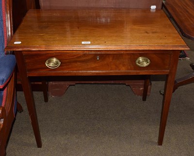 Lot 1283 - A George III mahogany side table fitted with a...