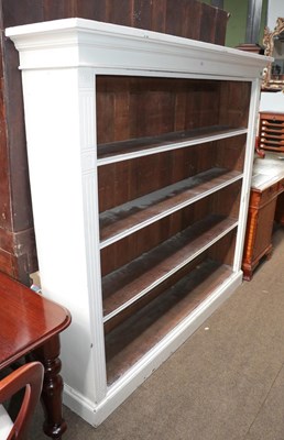 Lot 1304 - A 19th century white painted open bookcase...