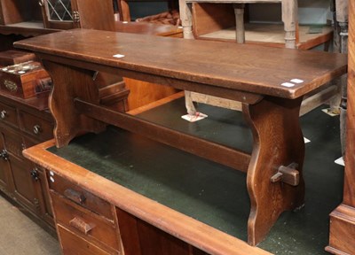 Lot 1306 - A JC oak dresser and a bench, 137cm by 43cm by...